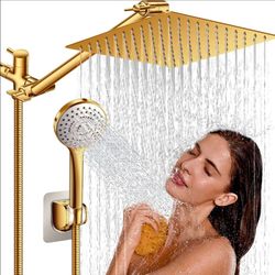 Cabezal de ducha dorado