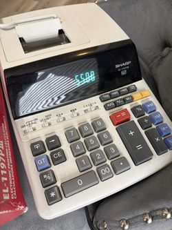 Sharp EL-1197PIII Heavy Duty Color Printing Calculator with Clock and Calendar