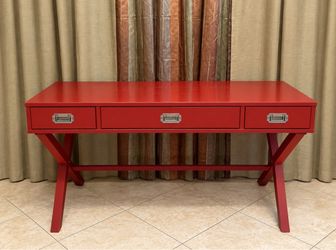 Desk and curtains