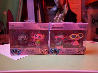 Disney Stitch Flocked Figures 2-Pack Bundle