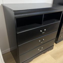 Black Media Chest With Drawers