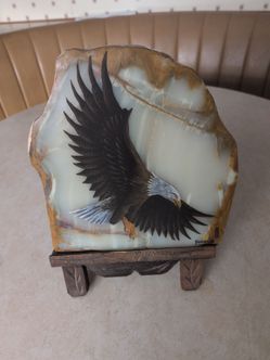 Eagle painting on marble.