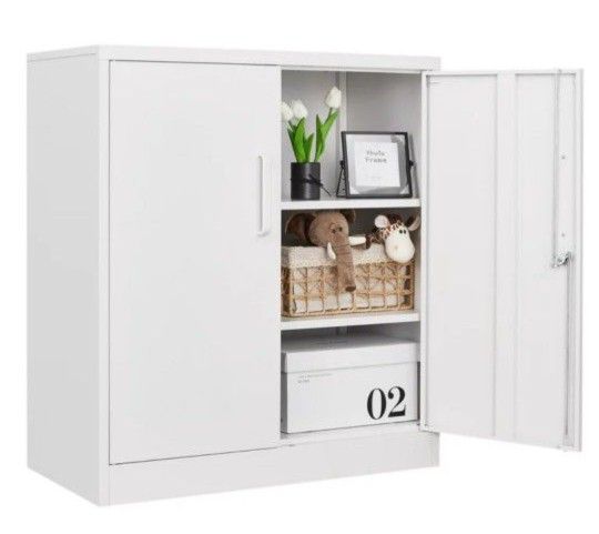 White Storage Cabinet w/lock, Office, Garage, BRAND NEW in Box