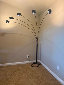 5-Arm Arc Floor Lamp Black