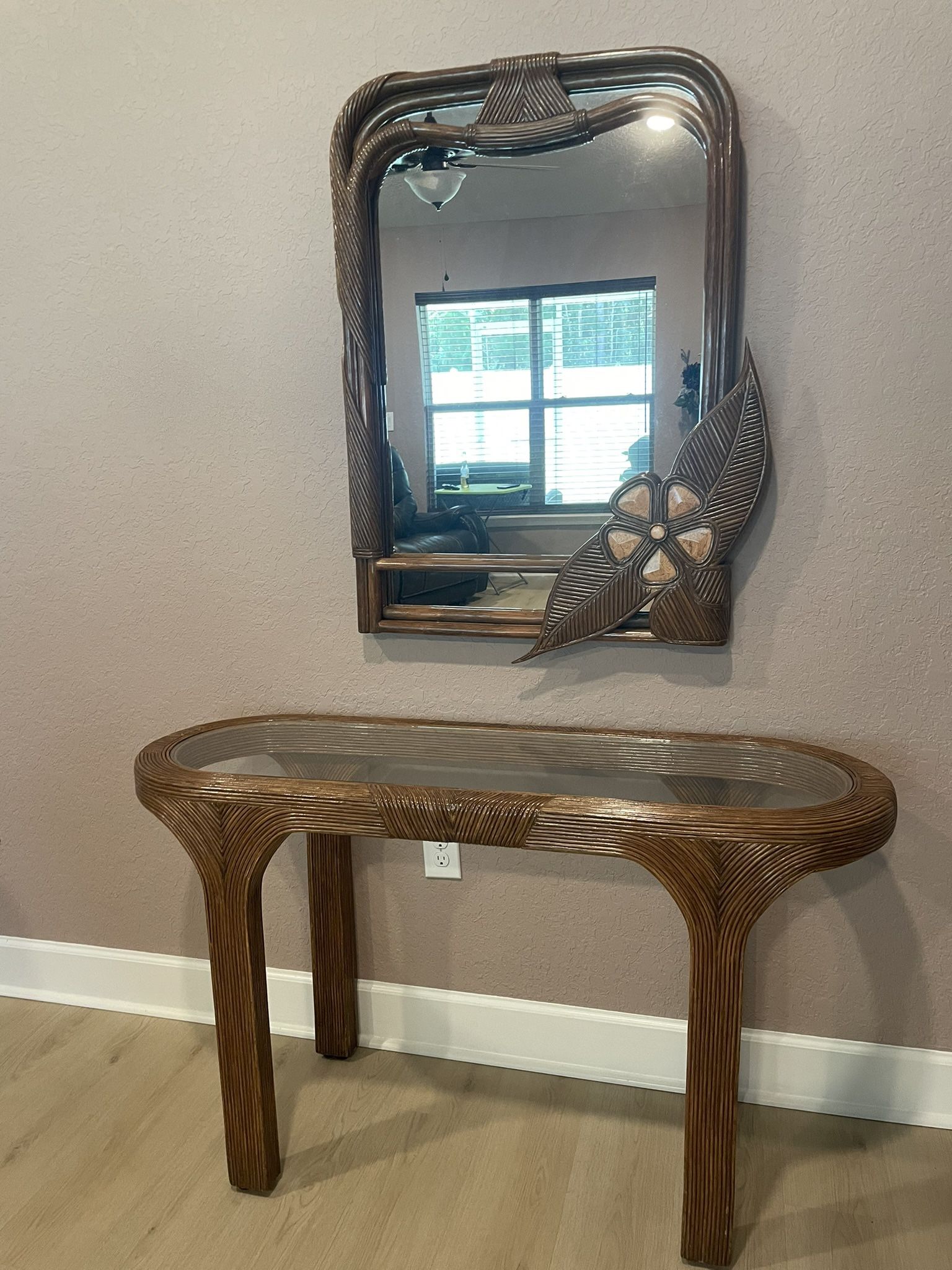 Side Table With Mirror Matching Set