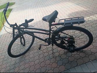 Black DIY Electric Bike with Rear Rack