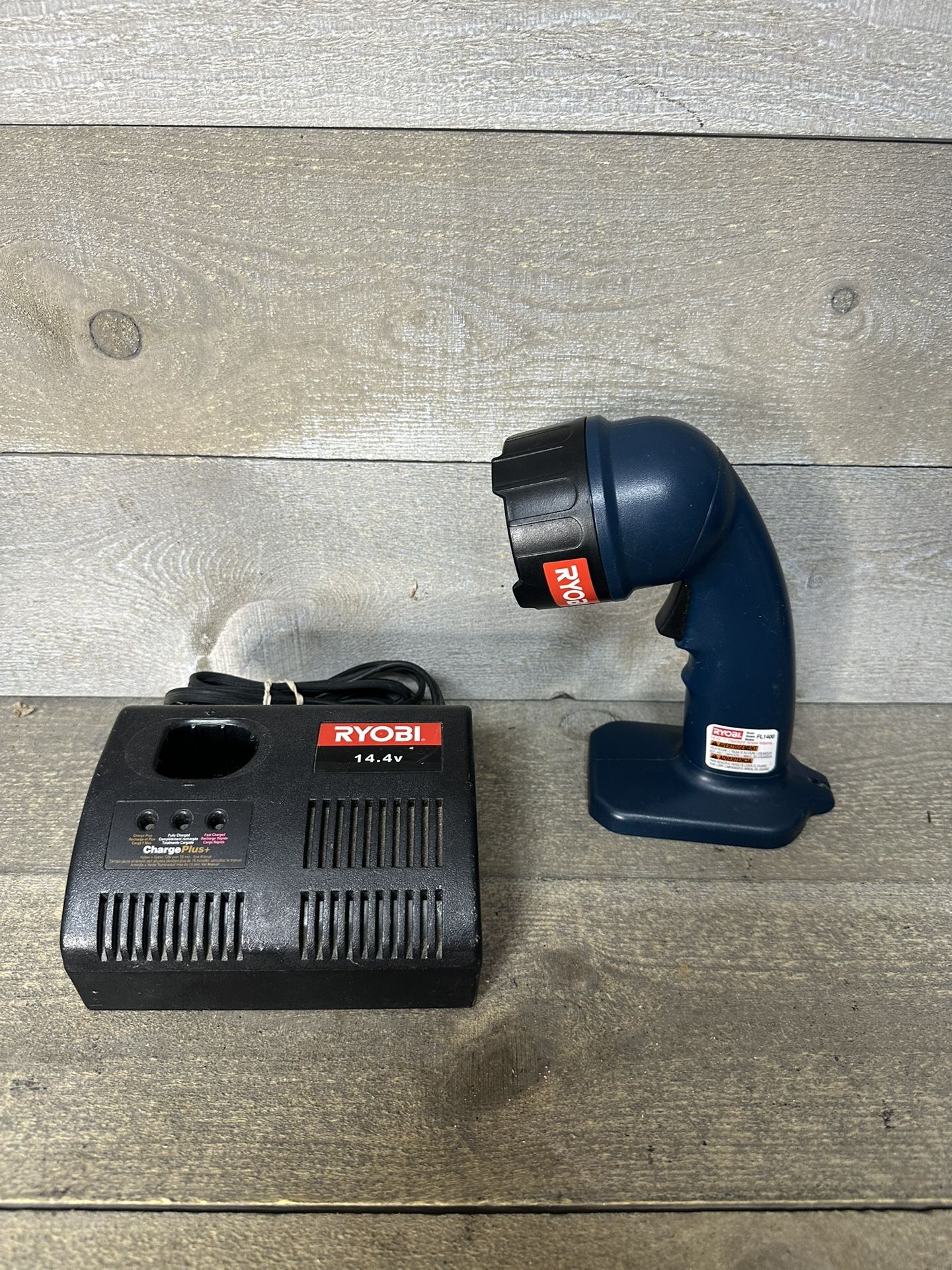 Ryobi FL1400 14.4V Swivel Head Flashlight w/ 1412001 ChargePlus+ Charger
