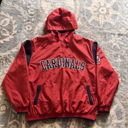 90s Cardinal Windbreaker Hooded Jacket Size Xl 