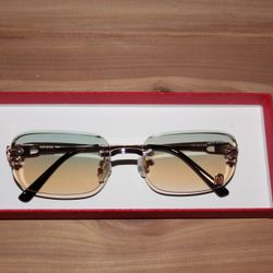 Cartier Sunglasses Light Green/yellow Tinted Lenses