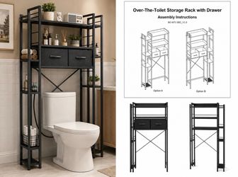 Over the toilet rack