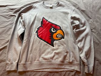 University of Louisville Cardinals NCAA Port & Company Silver Sweater; Men’s L