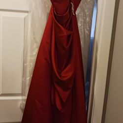 Davids Bridal Formal With Side Pleat and broach