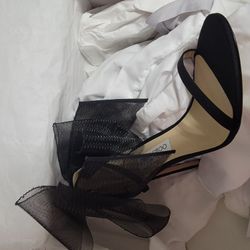 Aveline Tulle Bow Ankle-Strap Sandals