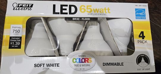 Feit Electric LeD 65watt Flood Dimmable Soft White 2700k