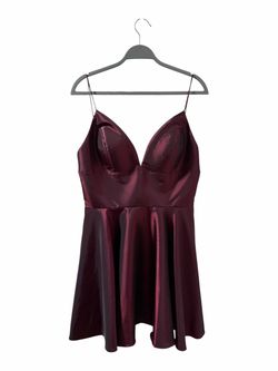 Sherri Hill 52155 Wine Taffeta Cocktail Dress Size 14 New w/ Imperfections MSRP $298