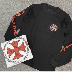 Chrome Hearts white & black Red, long sleeve shirt.