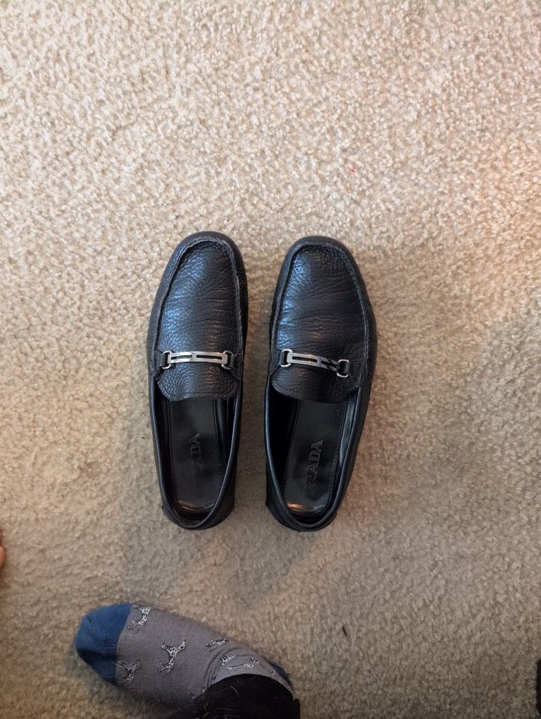 Prada Men Slip On (Black Leather)