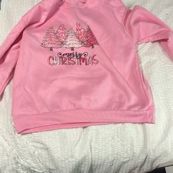 Pink Xmas Pull Over Hoodie 