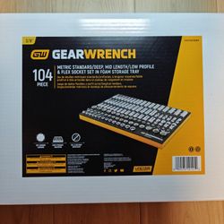 GEARWRENCH 104 Piece 3/8” Drive Master Metric Socket Set in Foam Storage Tray