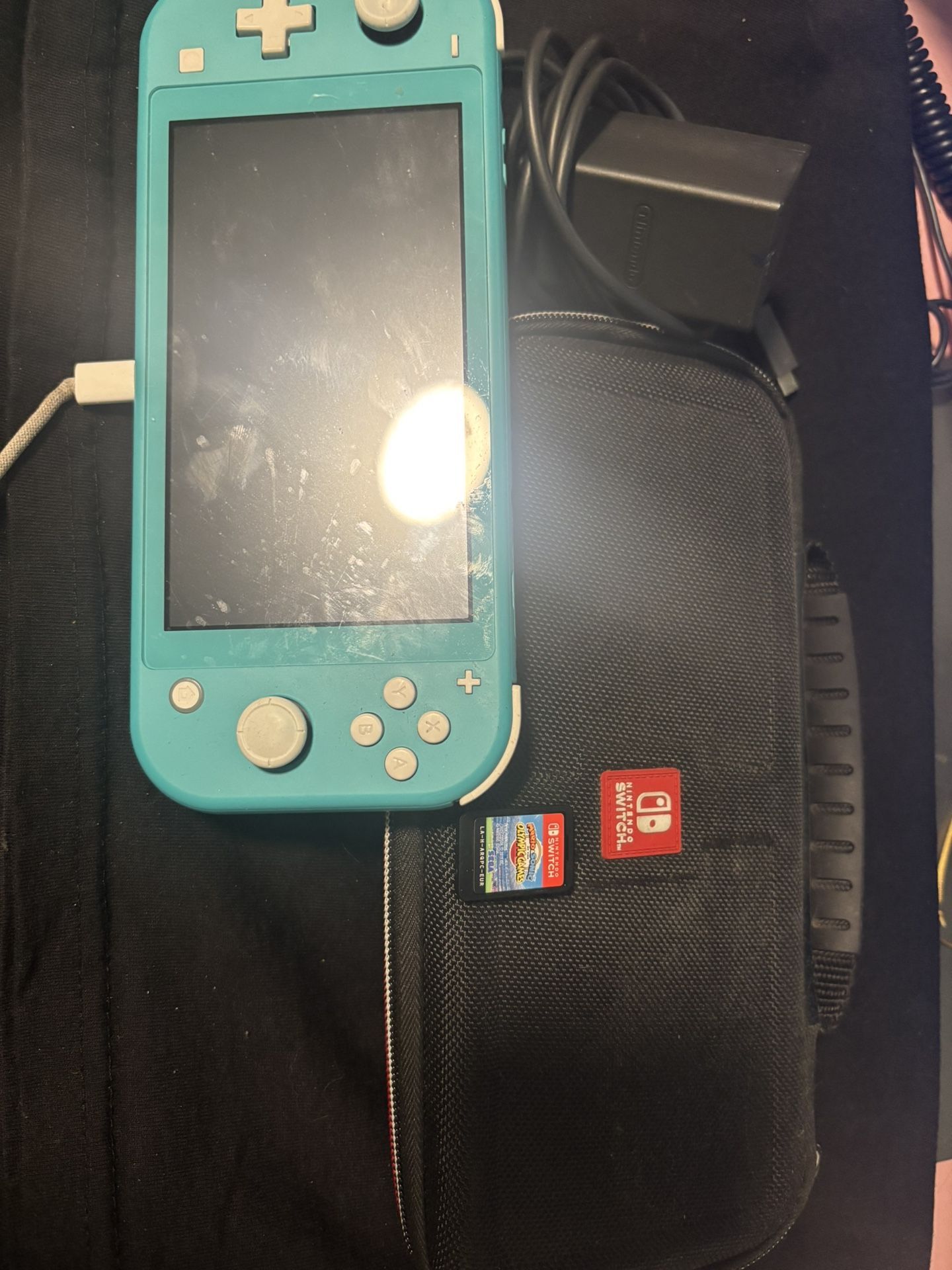 Nintendo Light With Screen Protector Also With Case Charger And A Sonic Game