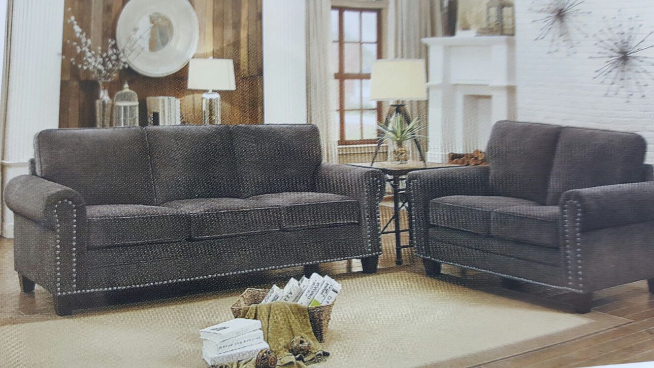 Sofa and loveseat set fabric YOU GET NEW