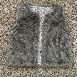 Girls Brown Fur Vest Size 5