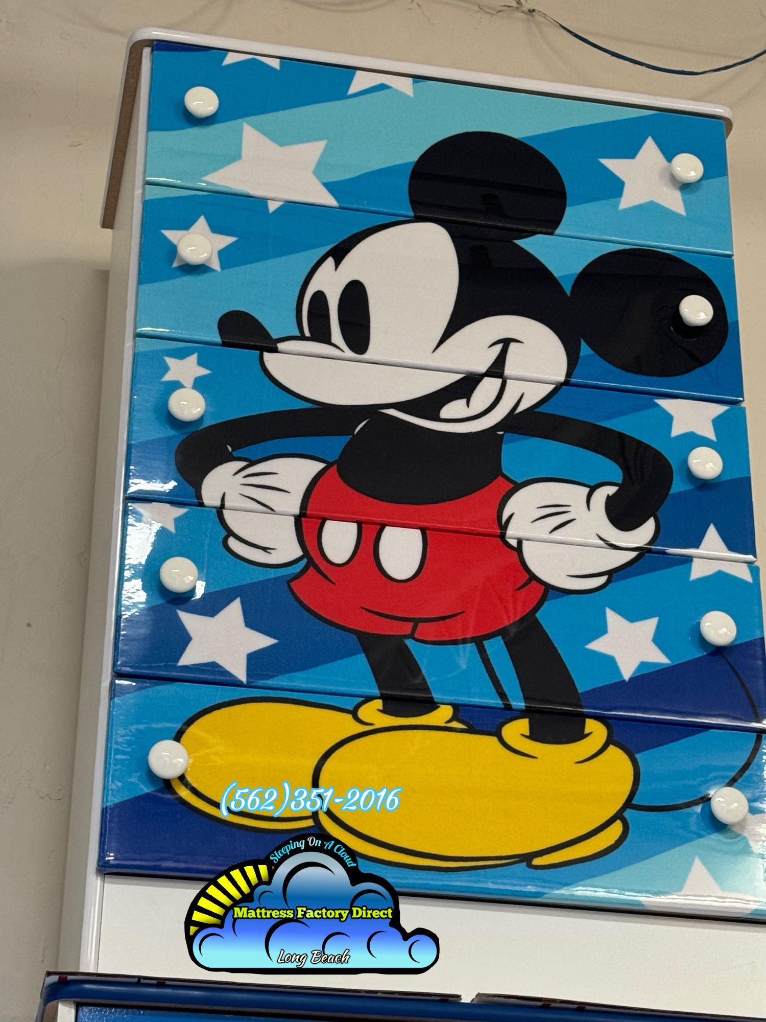 Mickey Mouse Five Drawer Dresser For Kids Fully Assembled