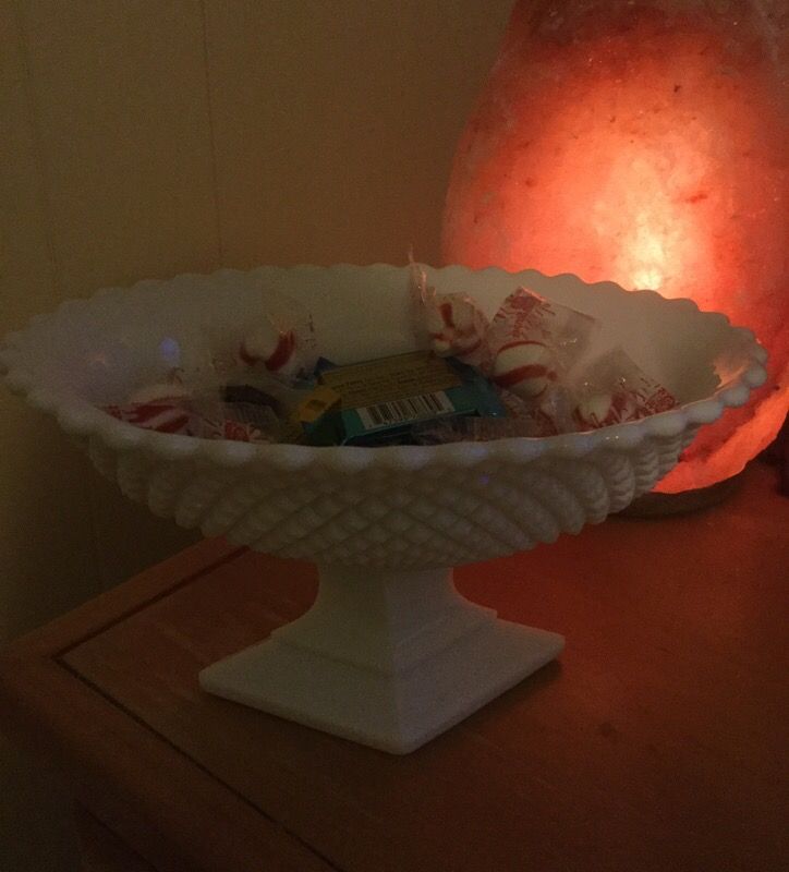 Old milk glass candy dish