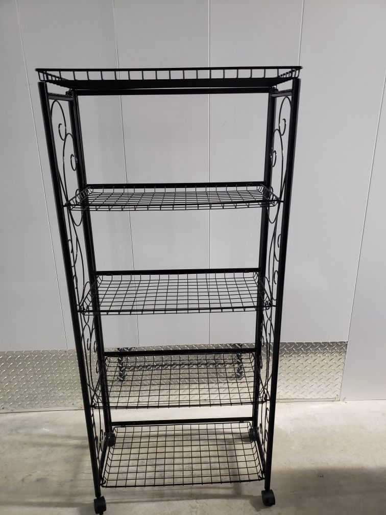 Collapsible 5 shelf Bakers Rack