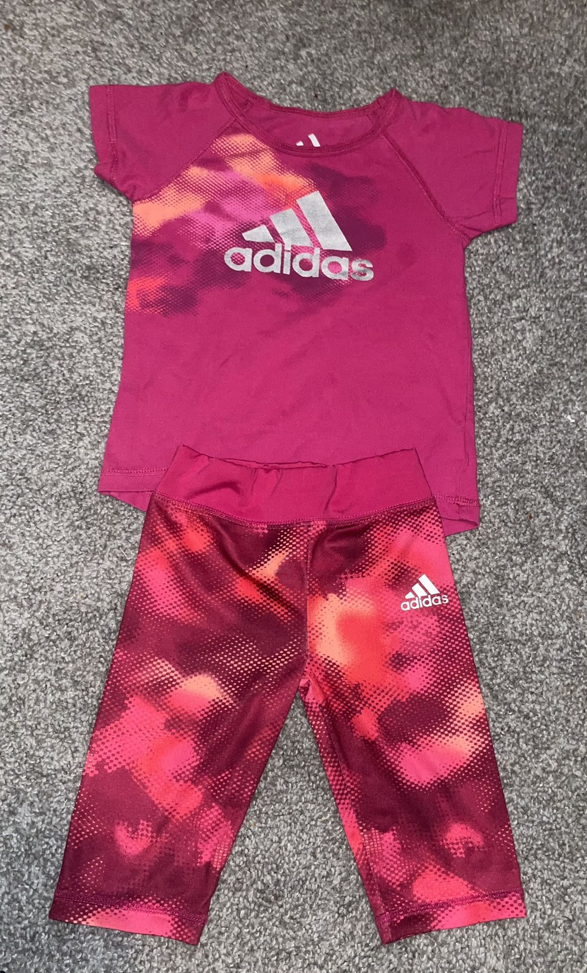 Girls adidas Tie Dye Graphic Tee & Bike Shorts Set Size 18 Months