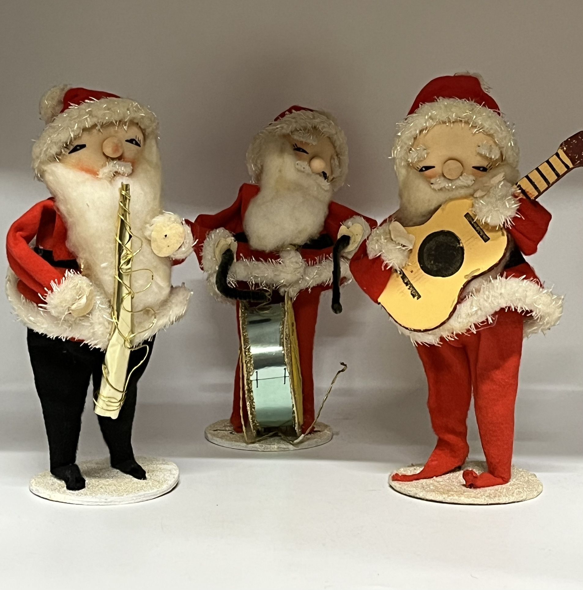 Vintage Christmas Santa Musical Band Set Of 3 Japan