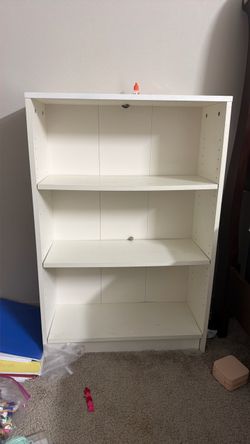 White Bookcase with Adjustable Shelves