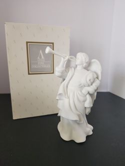 Avon Nativity Gabriel Angel 7"Tall Figurine, White Ceramic