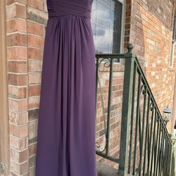 Purple Strapless Formal Maxi Dress 