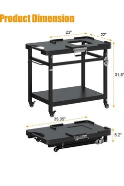 Portable Foldable Grill Cart (cover included )