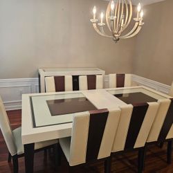 Dining table + 8 chairs + server