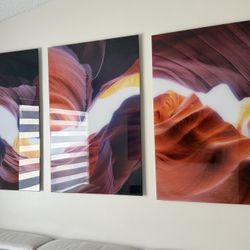 Furniture from El Dorado, Leather Sectional Sofa, Acrylic Wall Frames, Acrylic Sculpture , TV Stand