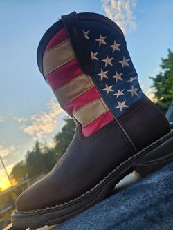 9.5 Durango "american flag steel toe"