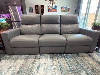 Grey Power Reclining Couch