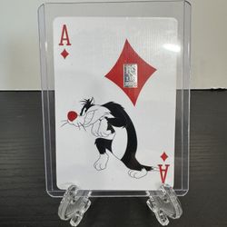 Looney Tunes Playing Card Sylvester Ace Diamonds With 1 Grain Of Fine silver 