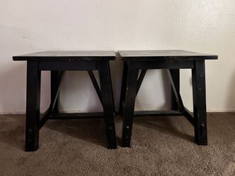 Two Black Side Tables
