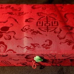 Shanghai Tang Luxury Playing Cards Set – Red Silk Brocade Box w/ 2 Decks – Rare Gift Set