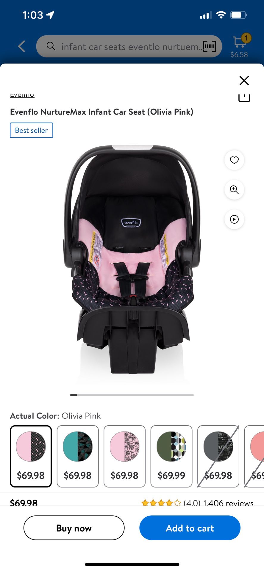 Eve Flo Nurture Max Infant Car Seat