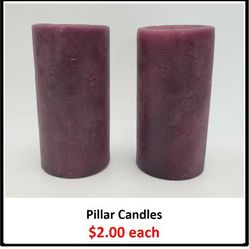 Purple Pillar Candles For Fall, Thanksgiving, Or Halloween
