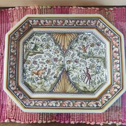 CERAMICAS DE COIMBRA - HAND PAINTED TRAY FROM PORTUGAL 