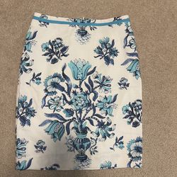 New With Tag Talbots Women’s Floral Blue White Skeet Cotton 
