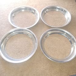Four 16 Inch  Chrome O Rings Very Clean  40dllrs
