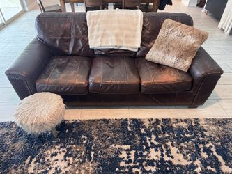 Leather couch and love seat (brown)