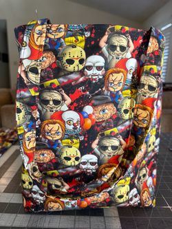 Horror Movie Characters Fabric Tote Bag
