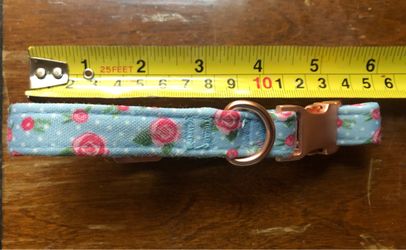 Floral Dog Collar with Rose Gold Buckle
